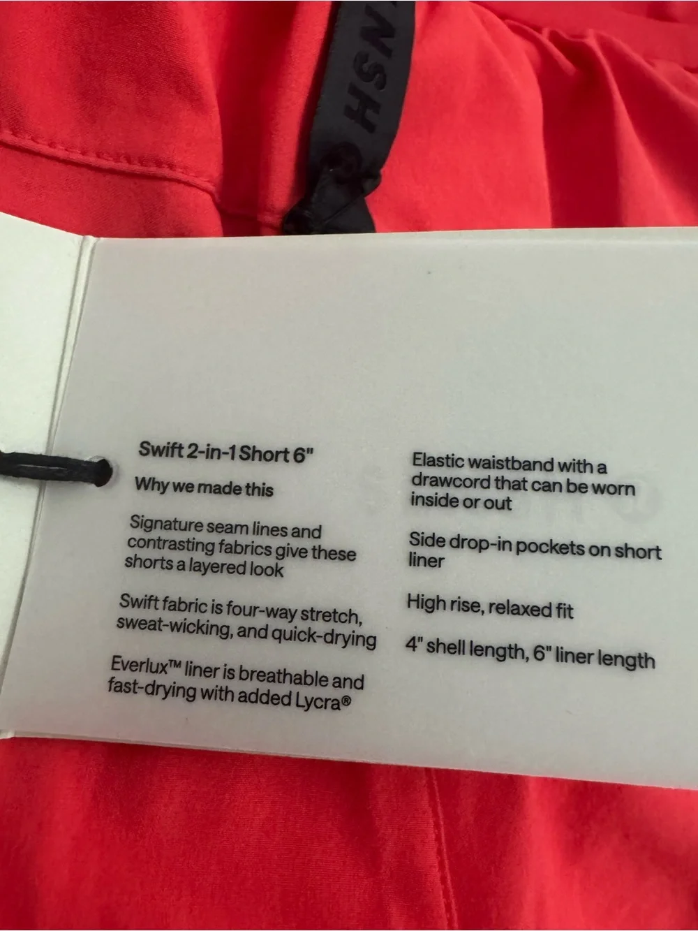 Lululemon Swift 2-in-1 High-Rise Shorts 6” Love Red XS NWT tag $128